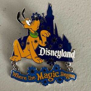Disney Pin Pluto Vintage Disneyland Where the Magic Began 2001 Dangle Rare HTF